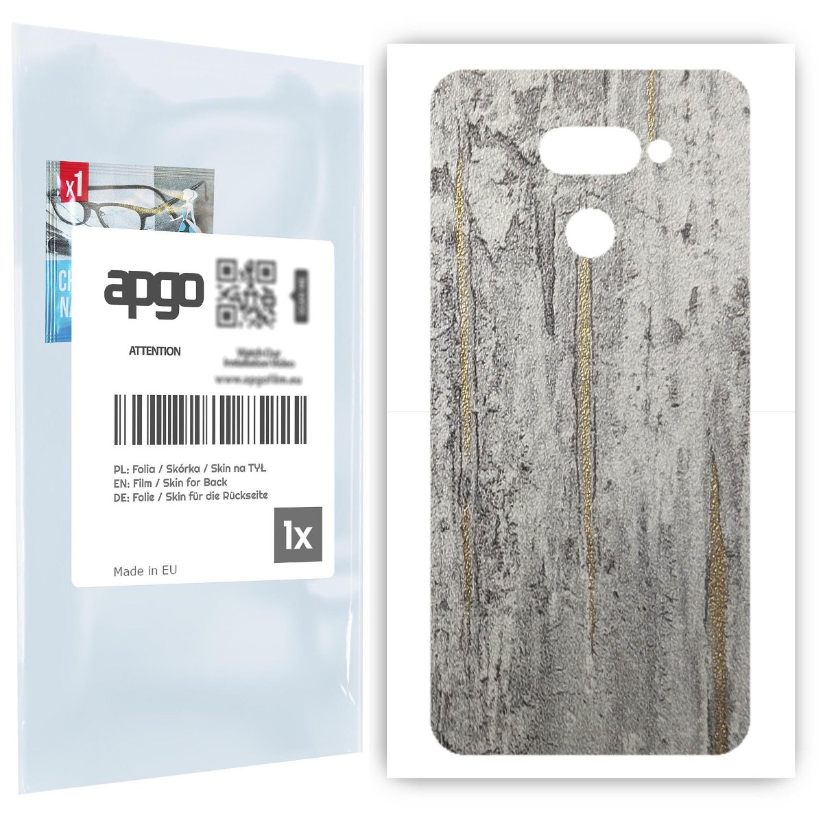 Folia naklejka skórka strukturalna na TYŁ do LG K50 -  Beton Złote Paski - apgo SKINS