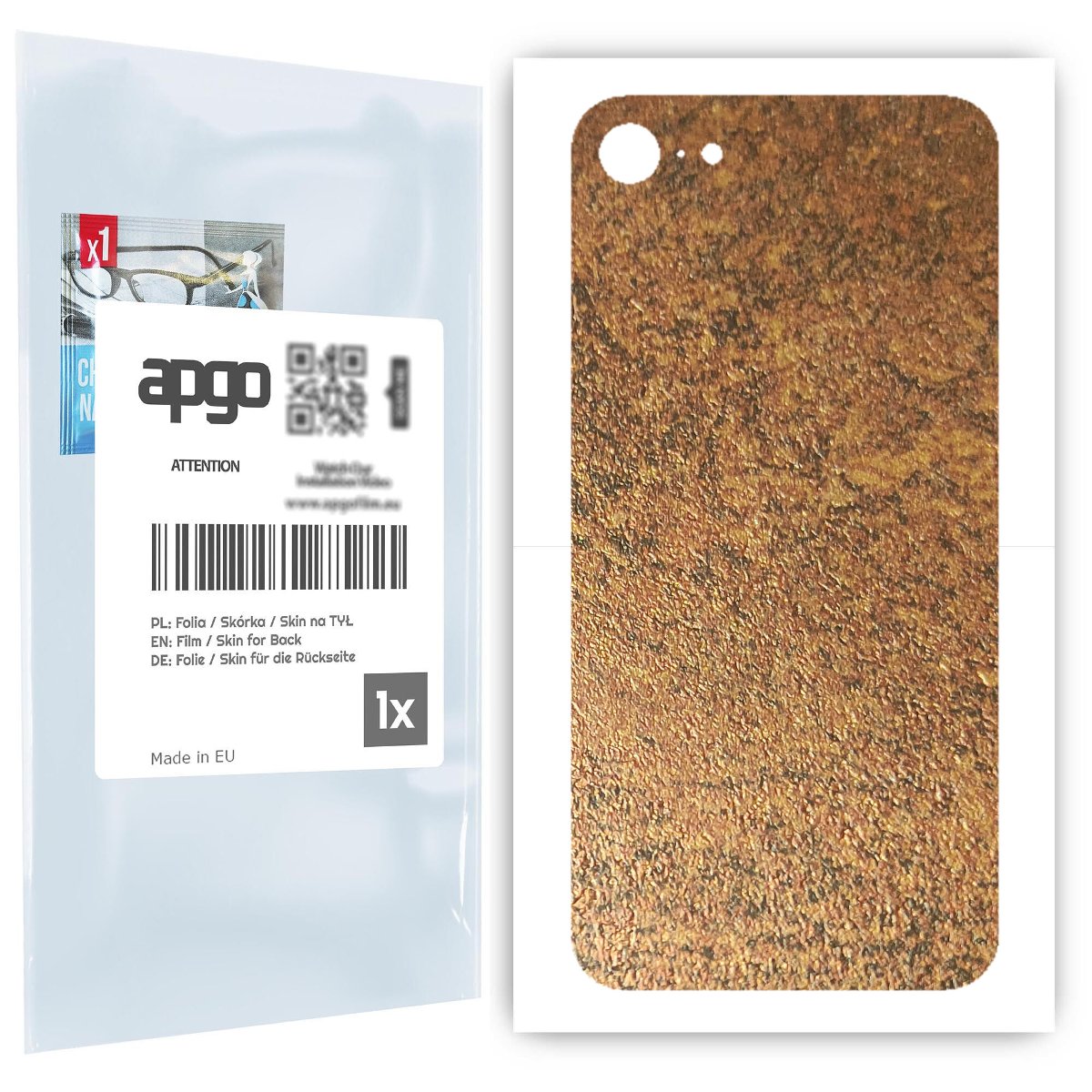 Folia naklejka skórka strukturalna na TYŁ do Apple iPhone 8 -  Zardzewiała Miedź - apgo SKINS