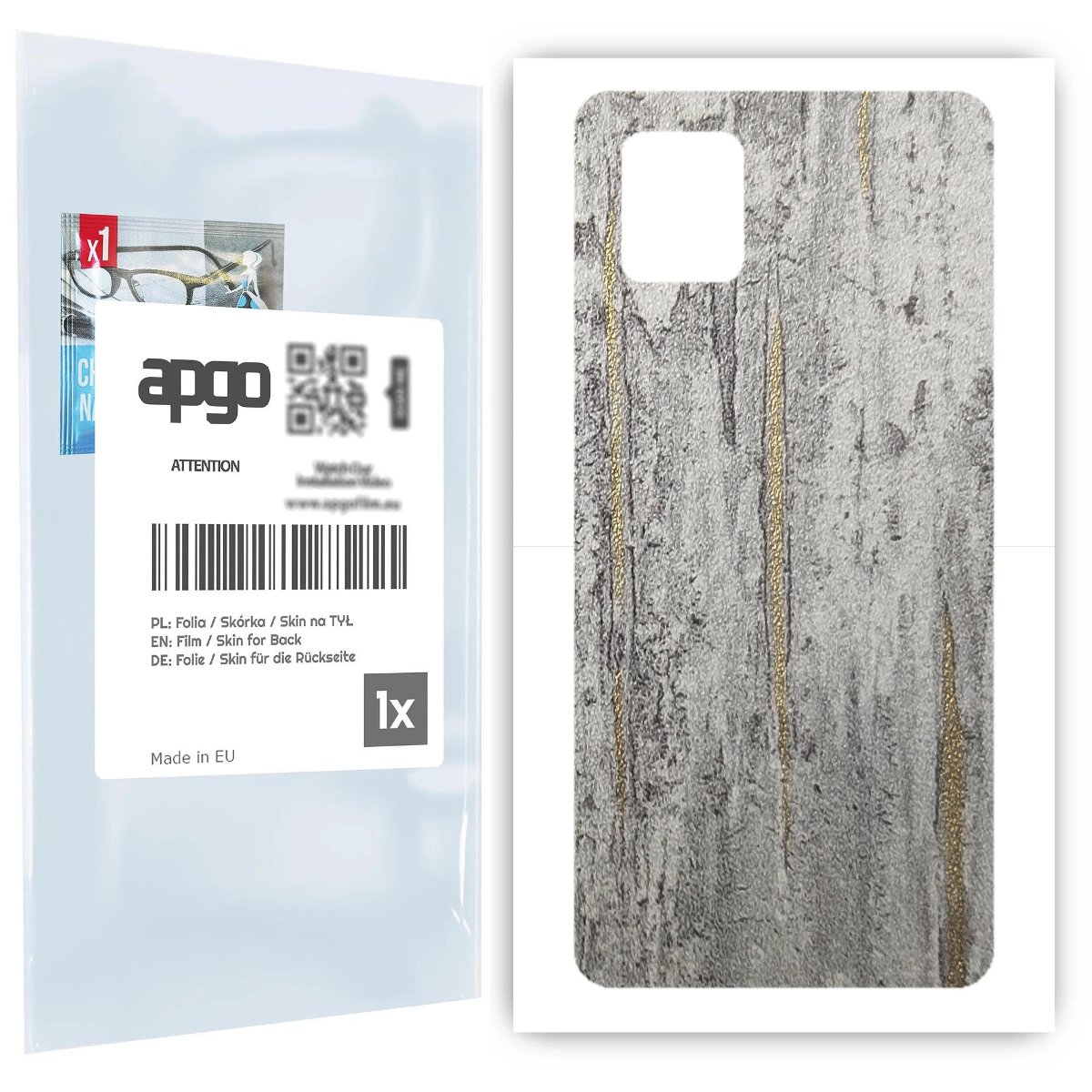 Folia naklejka skórka strukturalna na TYŁ do Samsung Galaxy Note 10 Lite -  Beton Złote Paski - apgo SKINS