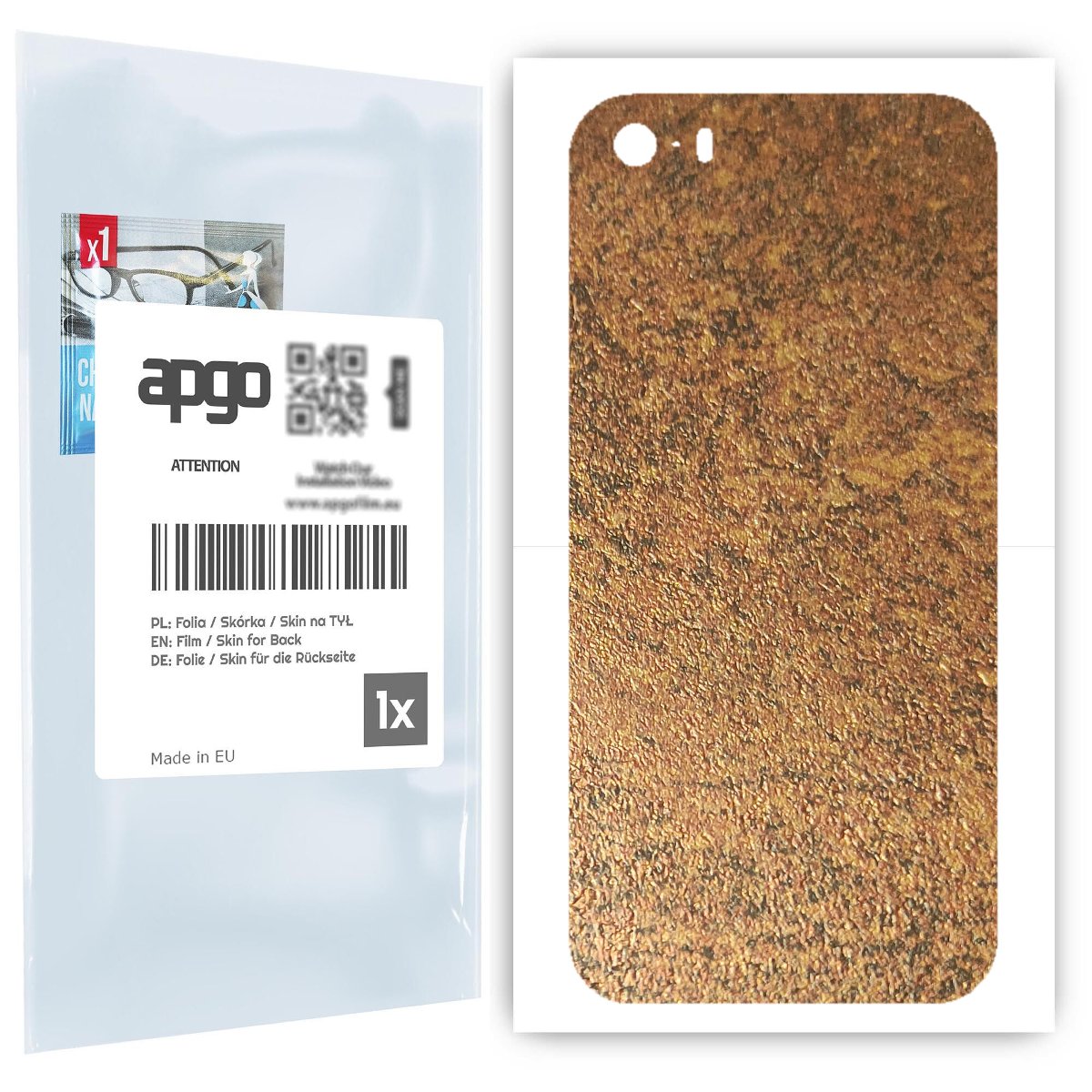 Folia naklejka skórka strukturalna na TYŁ do Apple iPhone 5s -  Zardzewiała Miedź - apgo SKINS