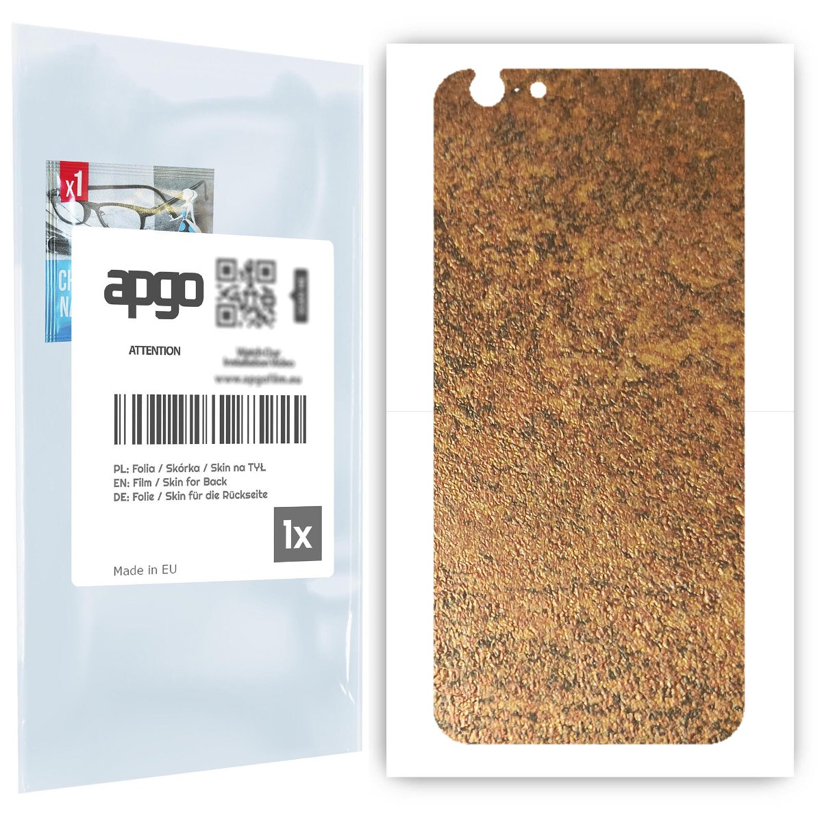 Folia naklejka skórka strukturalna na TYŁ do Apple iPhone 6 -  Zardzewiała Miedź - apgo SKINS
