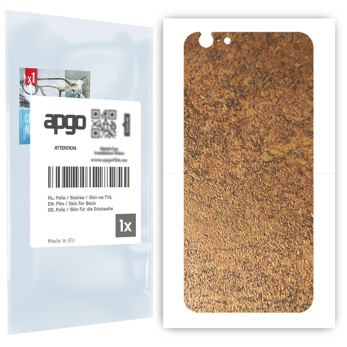 Folia naklejka skórka strukturalna na TYŁ do Apple iPhone 6s -  Zardzewiała Miedź - apgo SKINS
