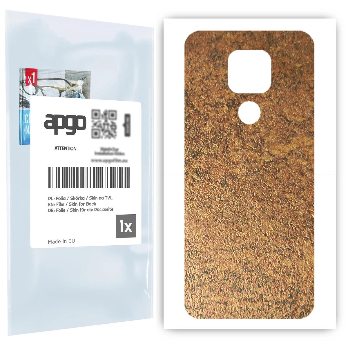 Folia naklejka skórka strukturalna na TYŁ do Motorola Moto G9 Play -  Zardzewiała Miedź - apgo SKINS