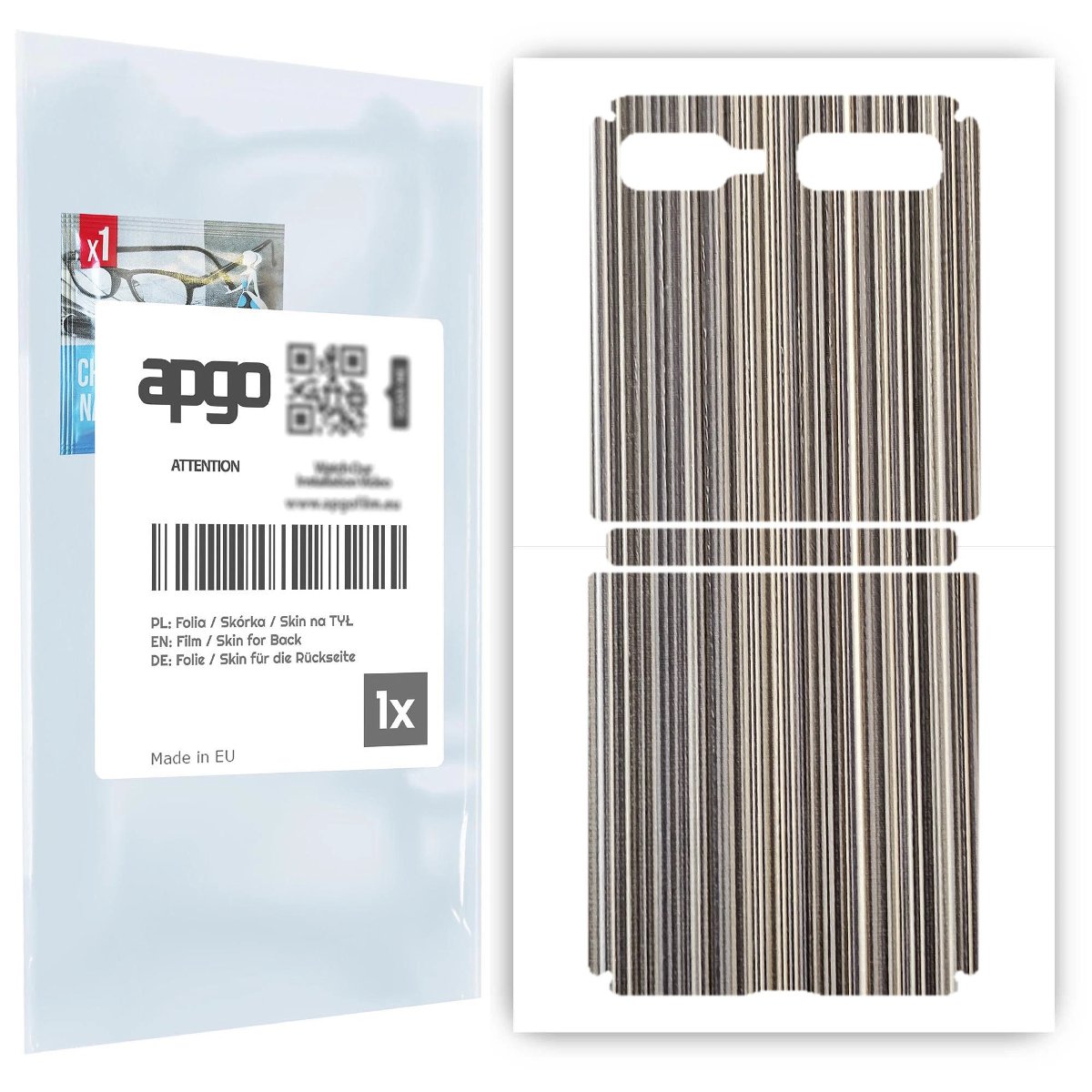 Folia naklejka skórka strukturalna na TYŁ do Samsung Galaxy Z Flip 5G -  Tkanina Paski Mix - apgo SKINS