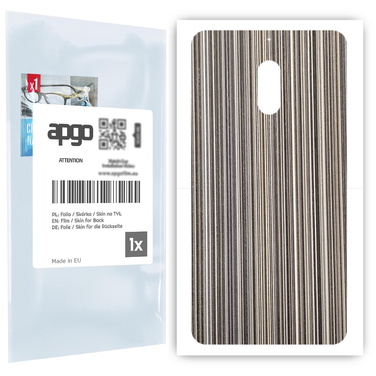 Folia naklejka skórka strukturalna na TYŁ do Nokia 6 -  Tkanina Paski Mix - apgo SKINS