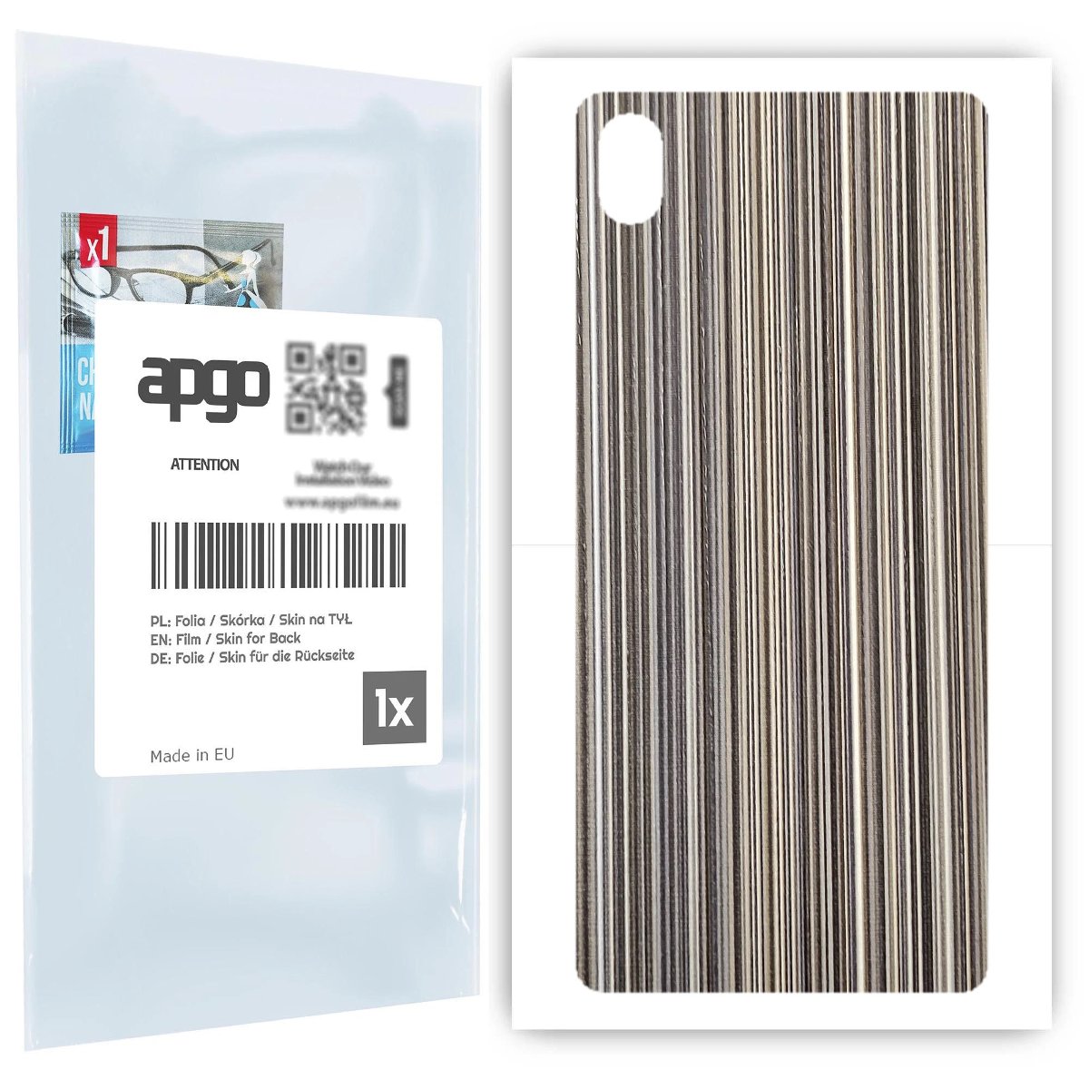 Folia naklejka skórka strukturalna na TYŁ do Sony Xperia L3 -  Tkanina Paski Mix - apgo SKINS