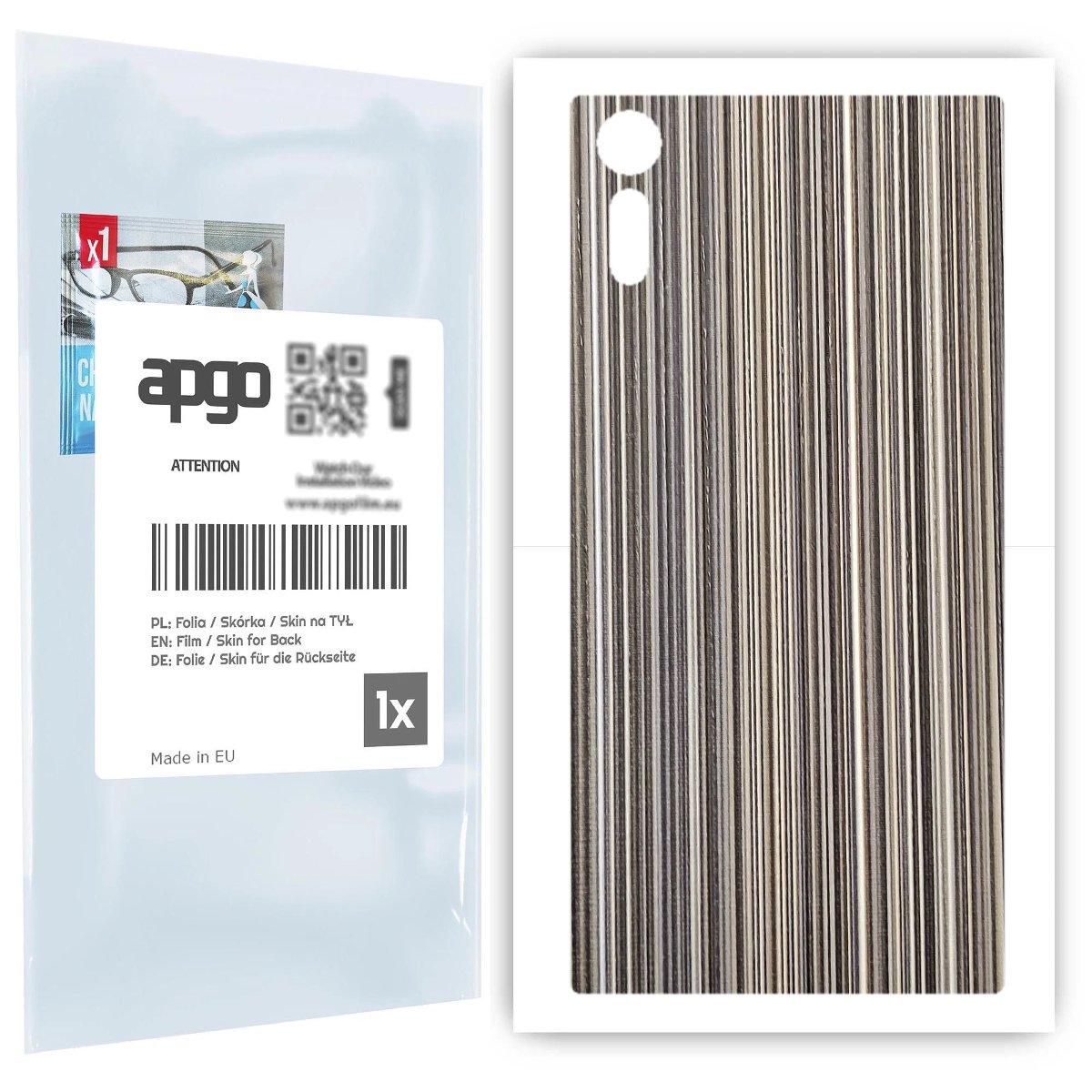 Folia naklejka skórka strukturalna na TYŁ do Sony Xperia XZ -  Tkanina Paski Mix - apgo SKINS