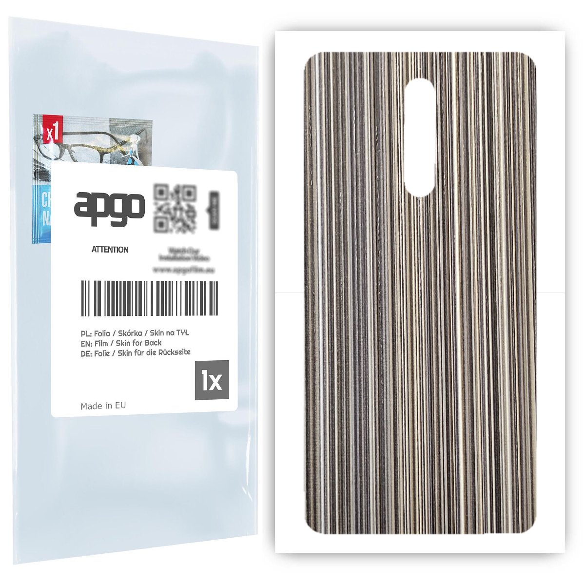 Folia naklejka skórka strukturalna na TYŁ do Nokia 8 -  Tkanina Paski Mix - apgo SKINS