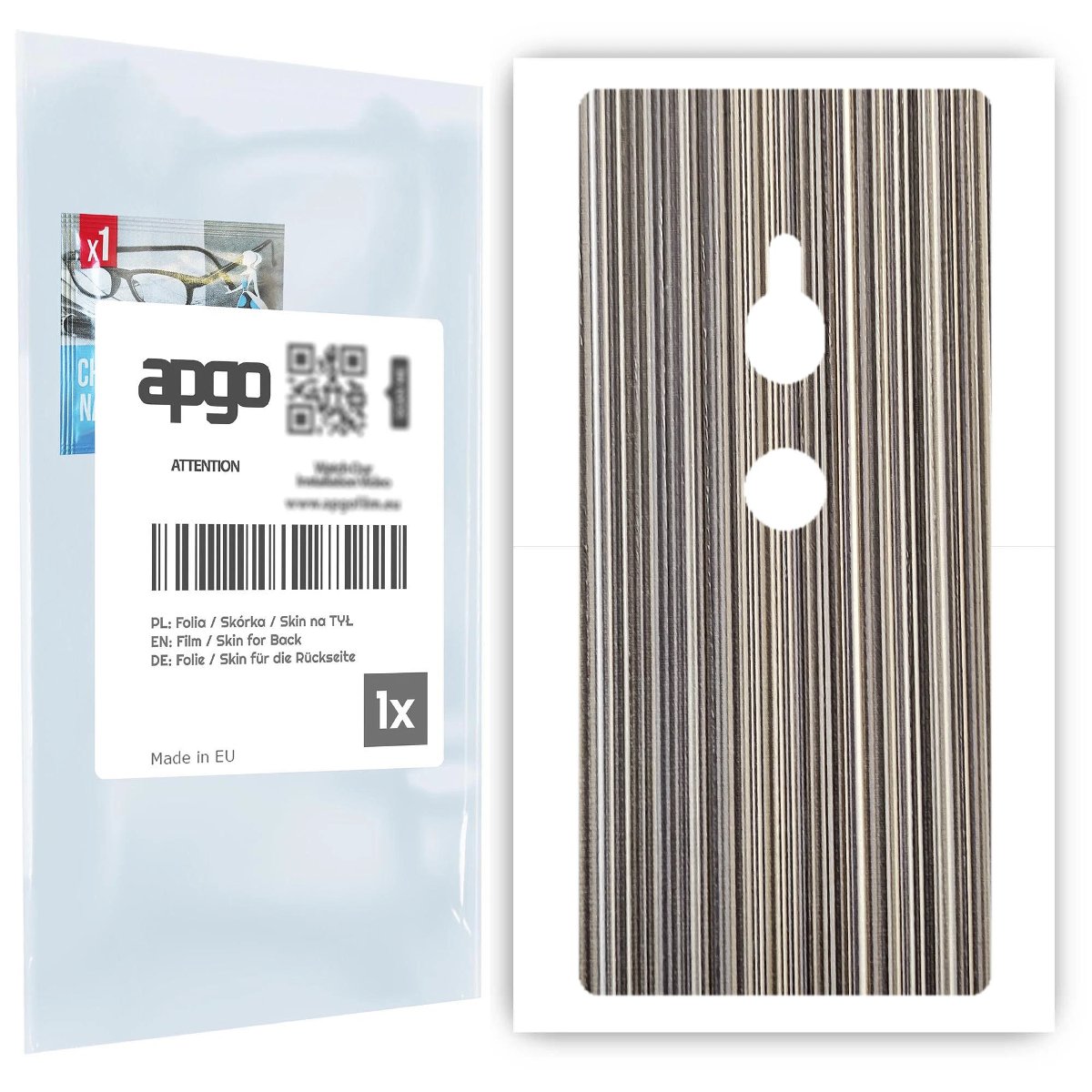 Folia naklejka skórka strukturalna na TYŁ do Sony Xperia XZ2 -  Tkanina Paski Mix - apgo SKINS