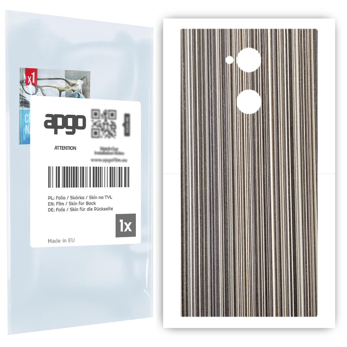 Folia naklejka skórka strukturalna na TYŁ do Sony Xperia XA2 Ultra -  Tkanina Paski Mix - apgo SKINS