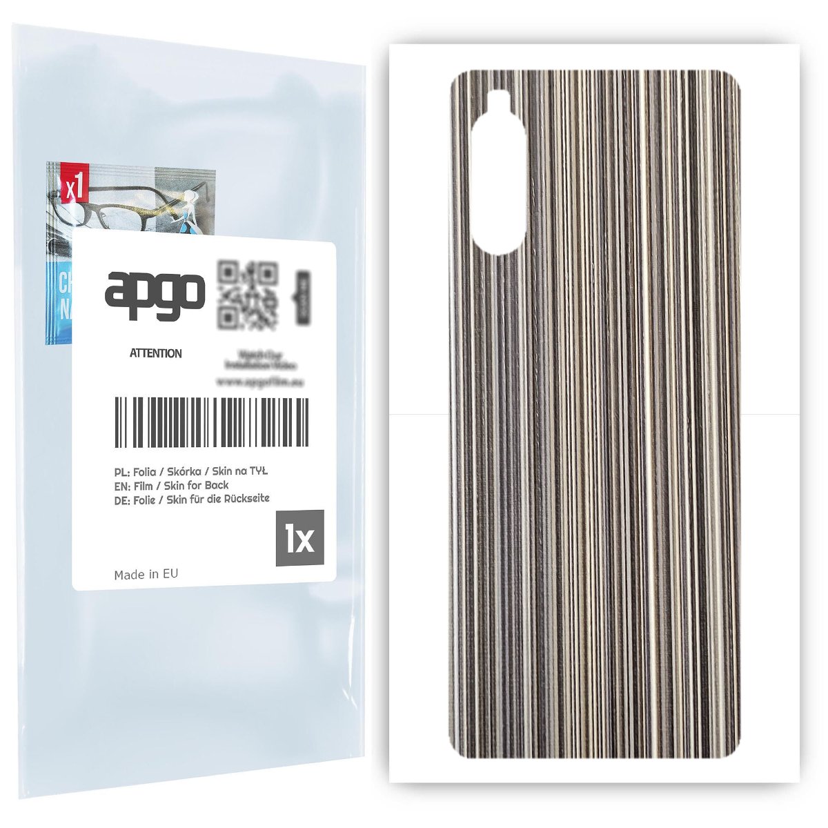 Folia naklejka skórka strukturalna na TYŁ do Sony Xperia 10 II -  Tkanina Paski Mix - apgo SKINS