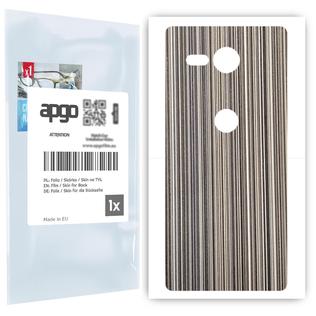 Folia naklejka skórka strukturalna na TYŁ do Sony Xperia XZ2 Compact -  Tkanina Paski Mix - apgo SKINS