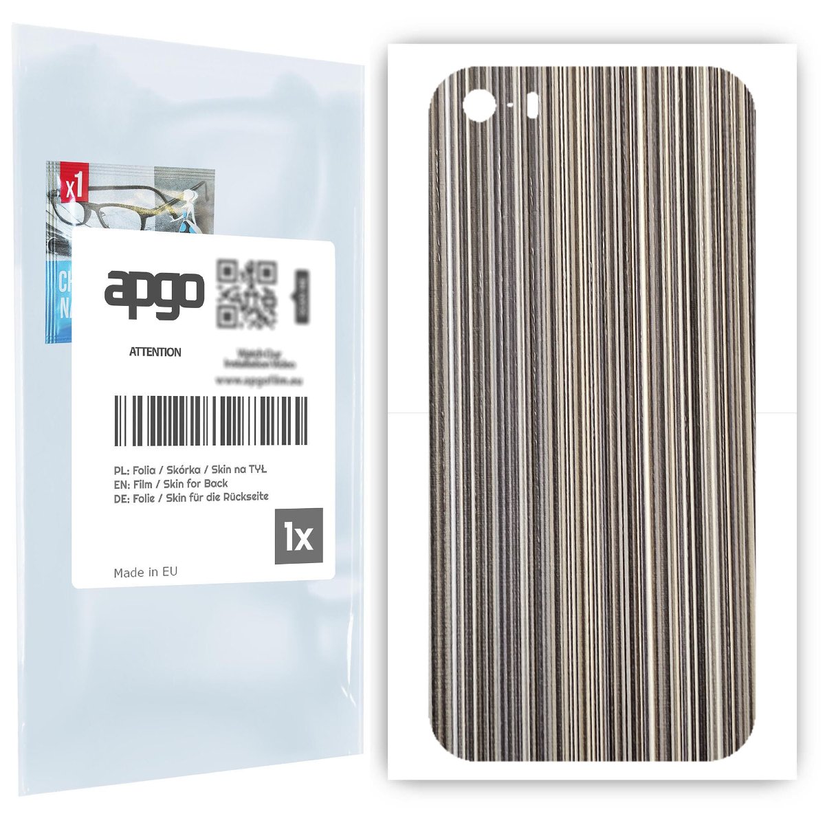 Folia naklejka skórka strukturalna na TYŁ do Apple iPhone 5 -  Tkanina Paski Mix - apgo SKINS