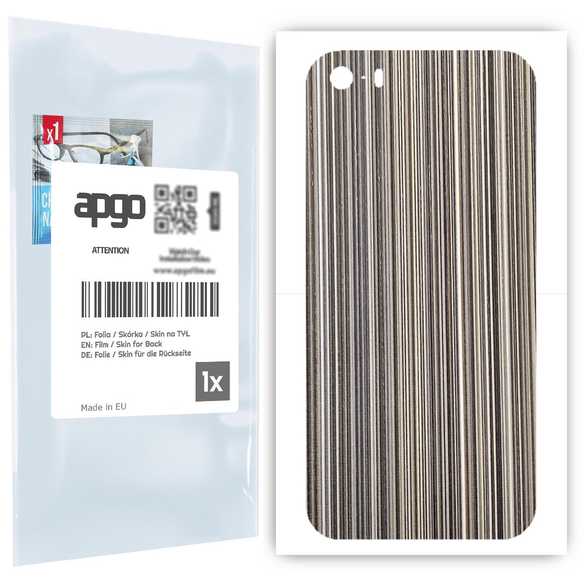 Folia naklejka skórka strukturalna na TYŁ do Apple iPhone 5s -  Tkanina Paski Mix - apgo SKINS