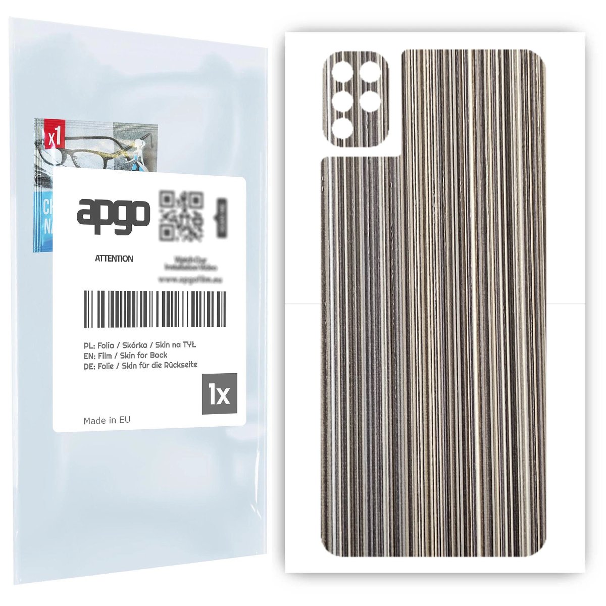 Folia naklejka skórka strukturalna na TYŁ do LG K42 -  Tkanina Paski Mix - apgo SKINS