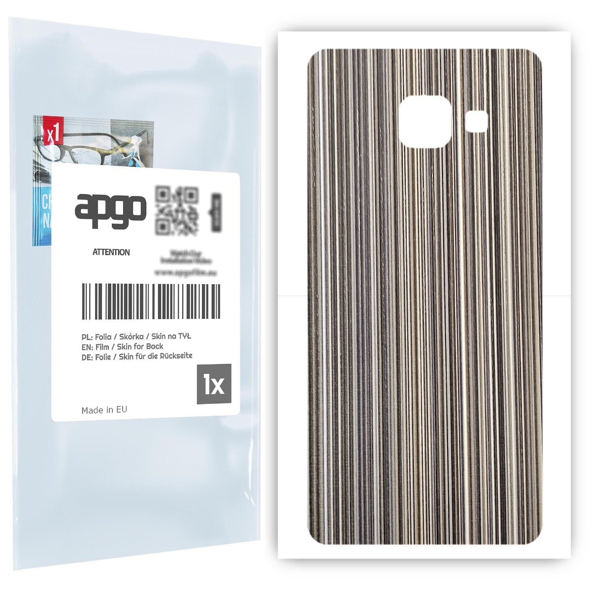 Folia naklejka skórka strukturalna na TYŁ do Samsung Galaxy A3 2016 A310F -  Tkanina Paski Mix - apgo SKINS