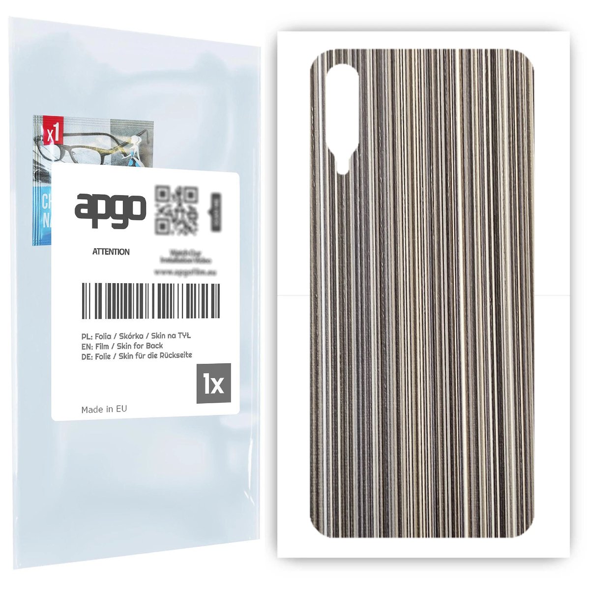 Folia naklejka skórka strukturalna na TYŁ do Samsung Galaxy A30s -  Tkanina Paski Mix - apgo SKINS