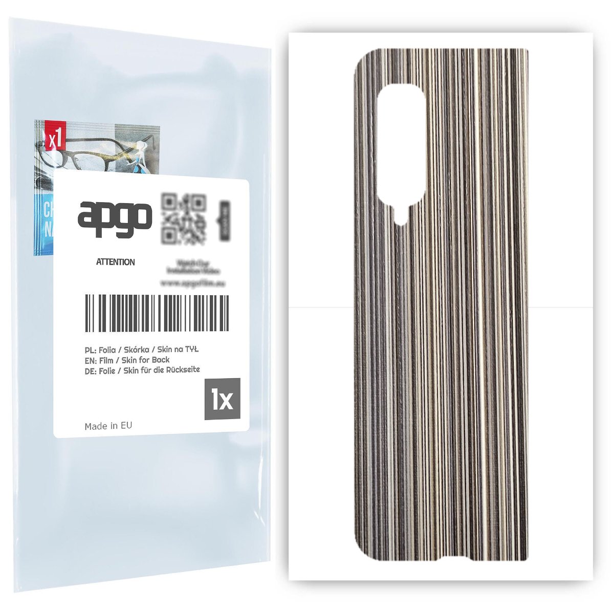 Folia naklejka skórka strukturalna na TYŁ do Samsung Galaxy Fold -  Tkanina Paski Mix - apgo SKINS