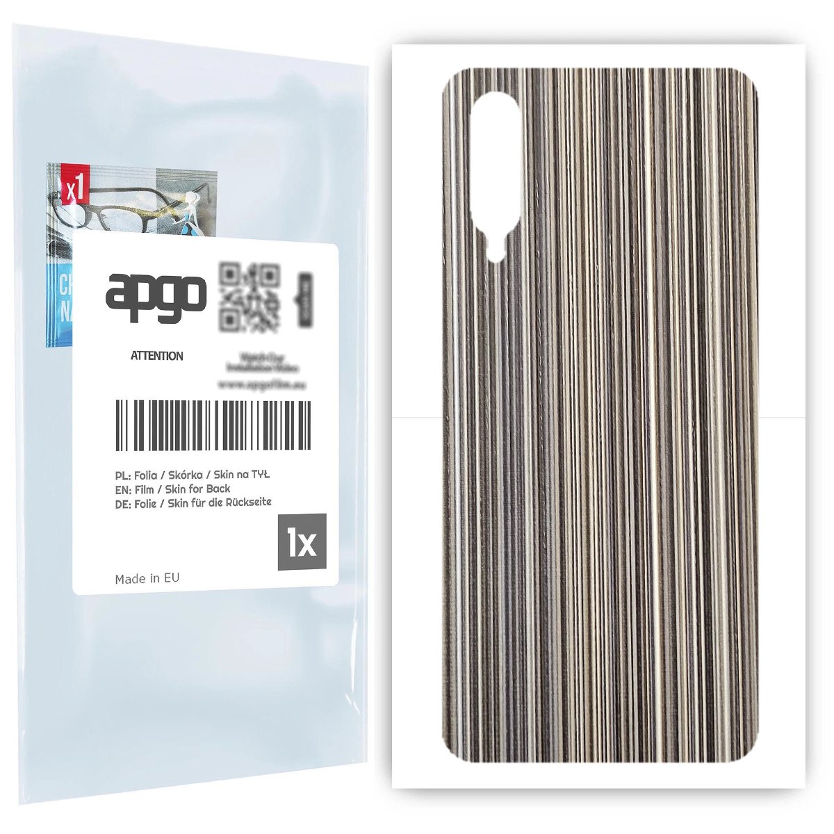 Folia naklejka skórka strukturalna na TYŁ do Xiaomi Mi 9 Lite -  Tkanina Paski Mix - apgo SKINS