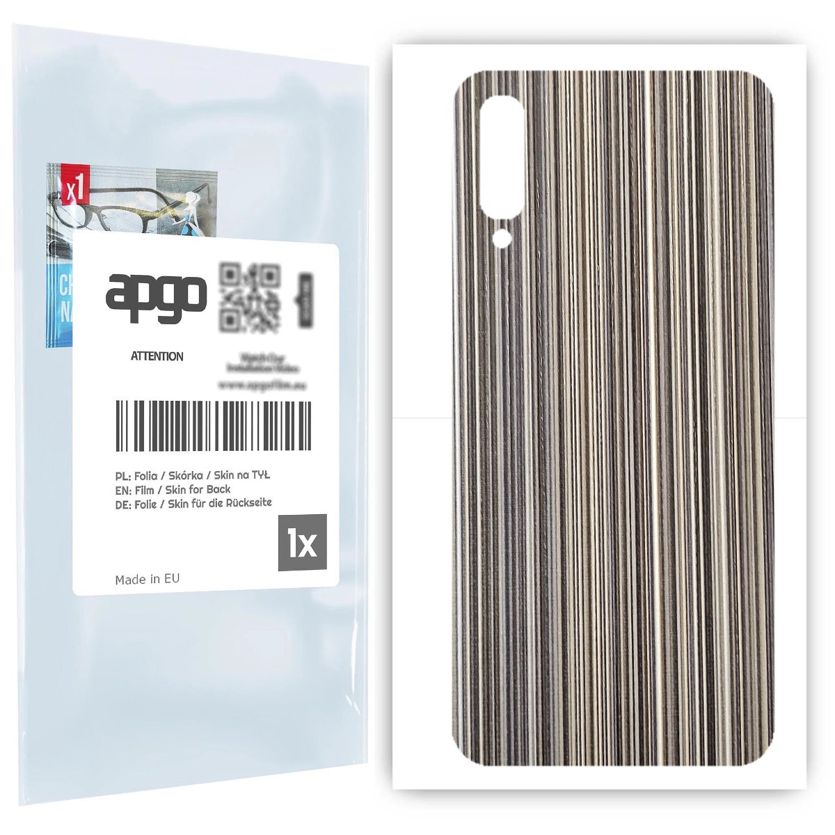 Folia naklejka skórka strukturalna na TYŁ do Samsung Galaxy A70 -  Tkanina Paski Mix - apgo SKINS