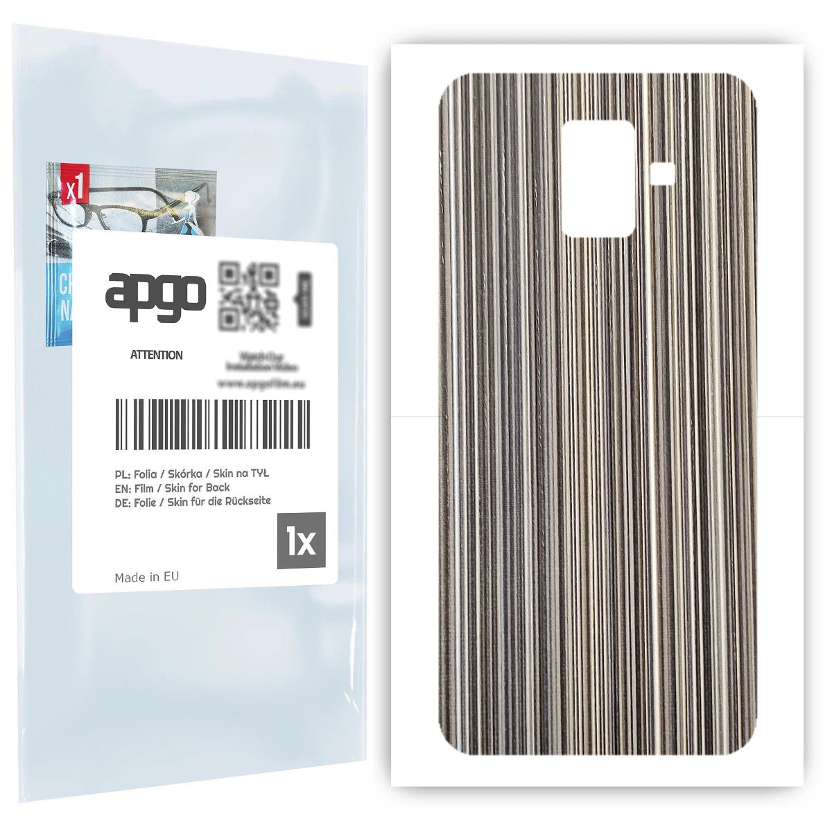 Folia naklejka skórka strukturalna na TYŁ do Samsung Galaxy A6 (2018) -  Tkanina Paski Mix - apgo SKINS