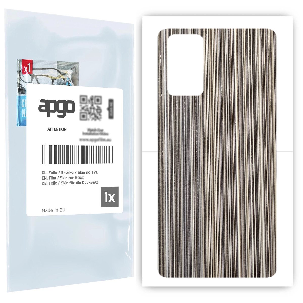 Folia naklejka skórka strukturalna na TYŁ do Samsung Galaxy Note 20 -  Tkanina Paski Mix - apgo SKINS