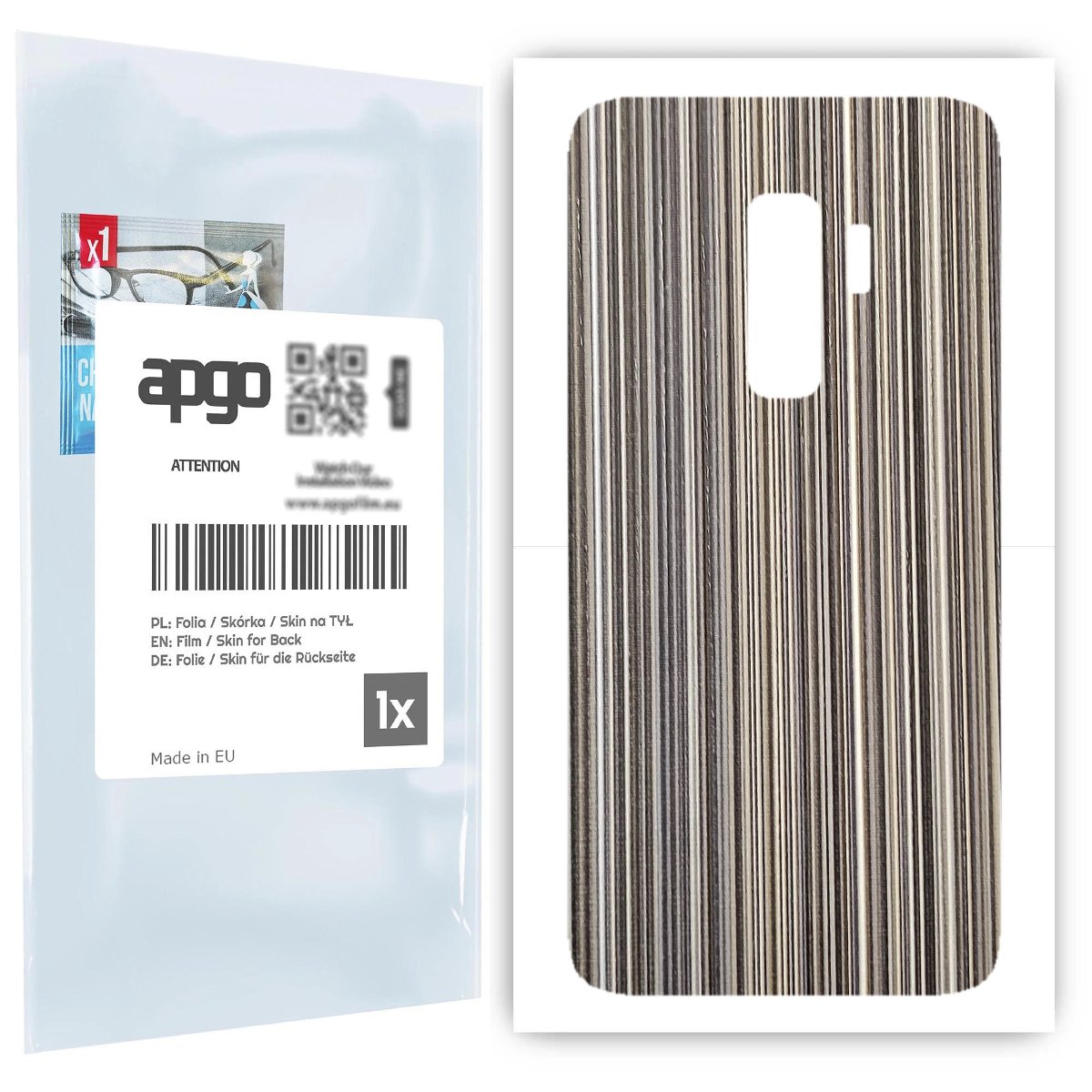 Folia naklejka skórka strukturalna na TYŁ do Samsung Galaxy S9+ -  Tkanina Paski Mix - apgo SKINS