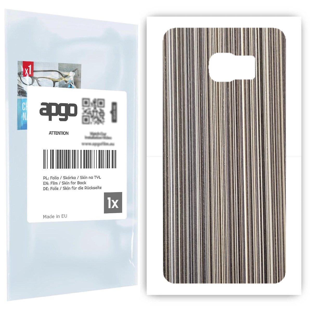 Folia naklejka skórka strukturalna na TYŁ do Samsung Galaxy S6 Edge+ SM-G928F -  Tkanina Paski Mix - apgo SKINS