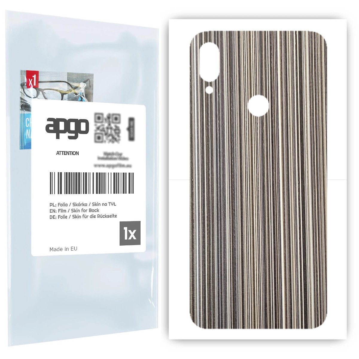 Folia naklejka skórka strukturalna na TYŁ do Xiaomi Redmi Note 7 -  Tkanina Paski Mix - apgo SKINS