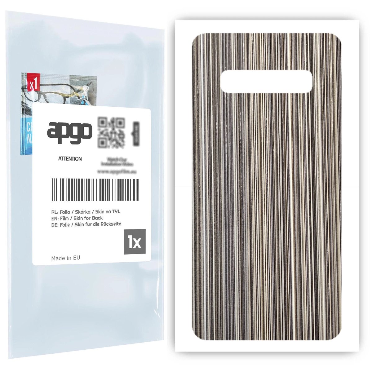 Folia naklejka skórka strukturalna na TYŁ do Samsung Galaxy S10 -  Tkanina Paski Mix - apgo SKINS