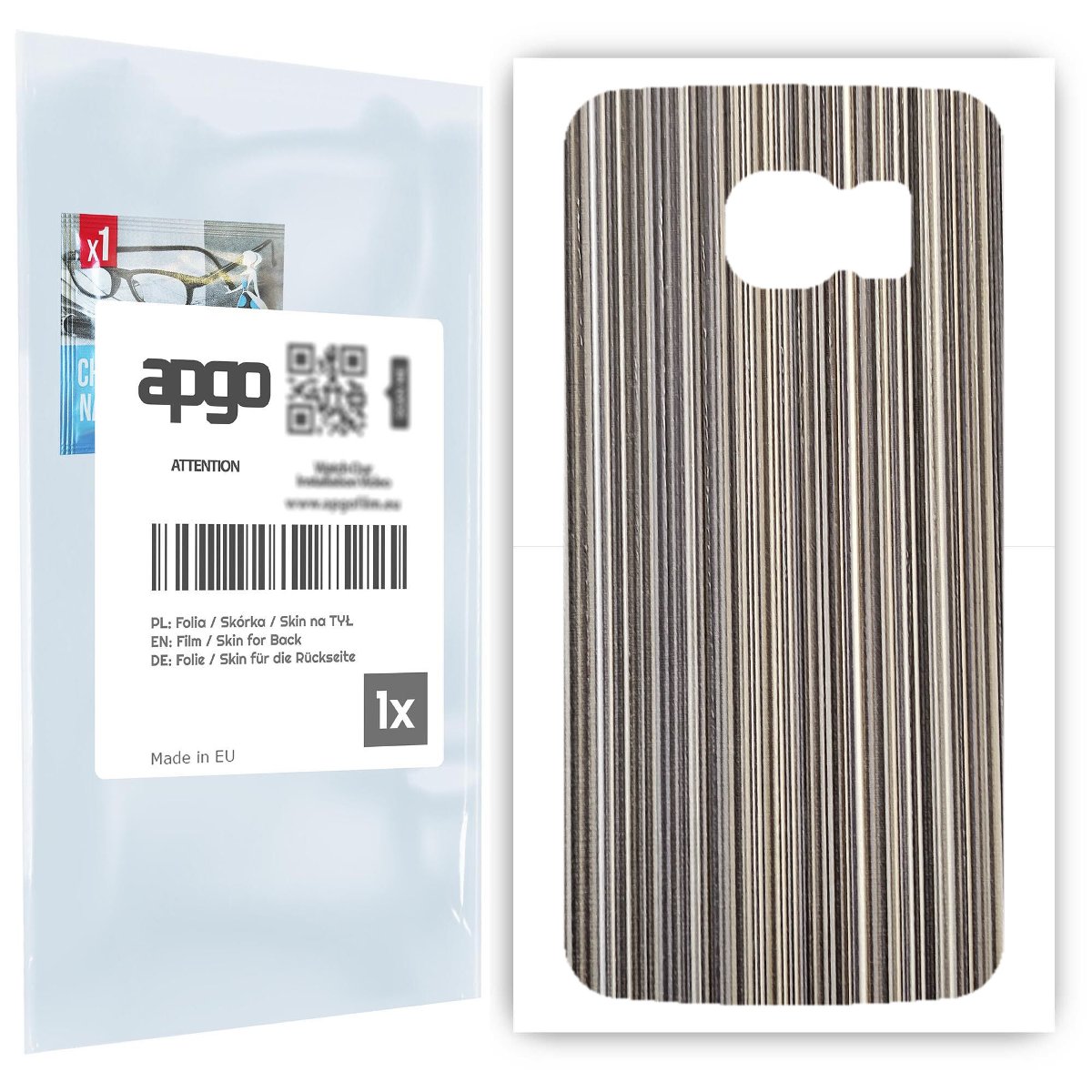 Folia naklejka skórka strukturalna na TYŁ do Samsung Galaxy S6 G920 -  Tkanina Paski Mix - apgo SKINS