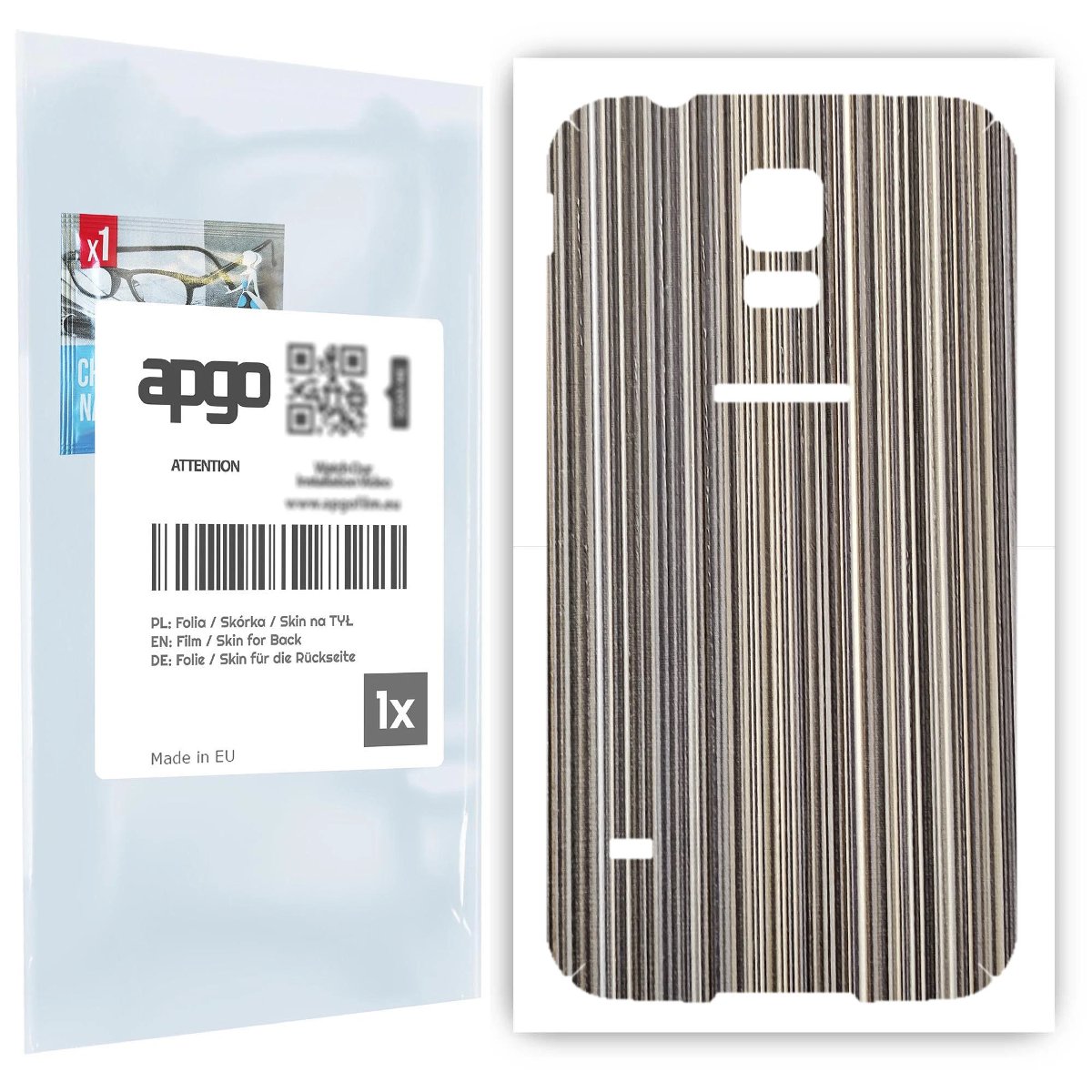 Folia naklejka skórka strukturalna na TYŁ do Samsung Galaxy S5 SM-G900F -  Tkanina Paski Mix - apgo SKINS