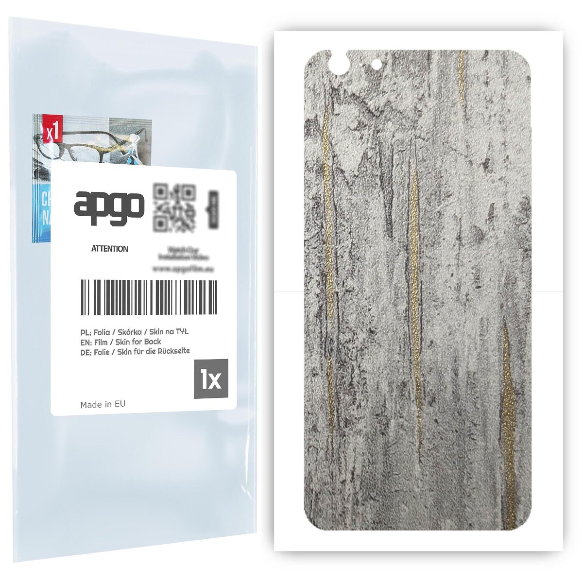 Folia naklejka skórka strukturalna na TYŁ do Apple iPhone 6s Plus -  Beton Złote Paski - apgo SKINS