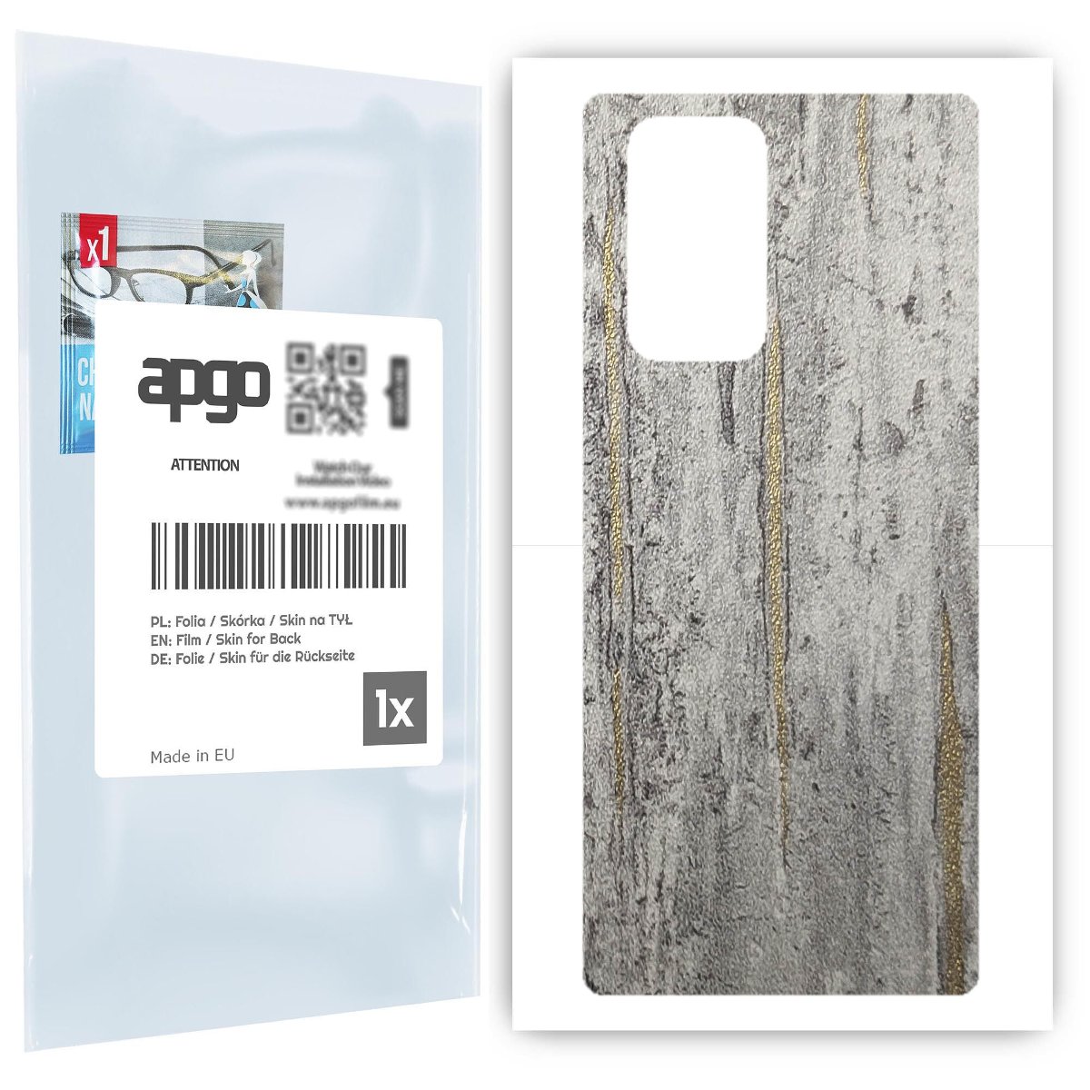 Folia naklejka skórka strukturalna na TYŁ do LG Wing 5G -  Beton Złote Paski - apgo SKINS