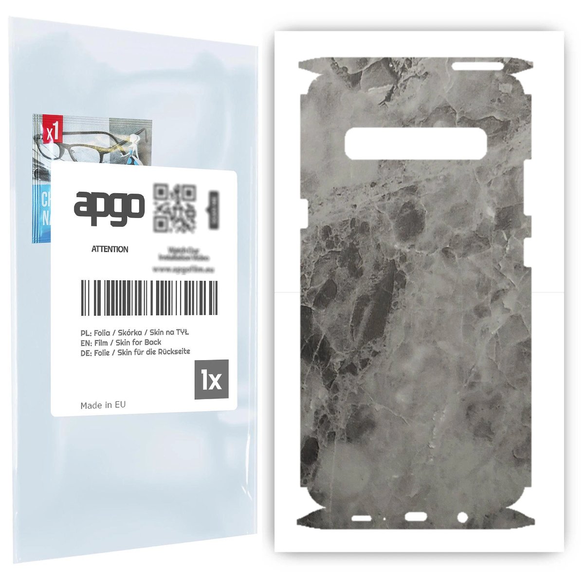 Folia naklejka skórka strukturalna na TYŁ+BOKI do Samsung Galaxy S10 5G -  Marmur Czarny - apgo SKINS
