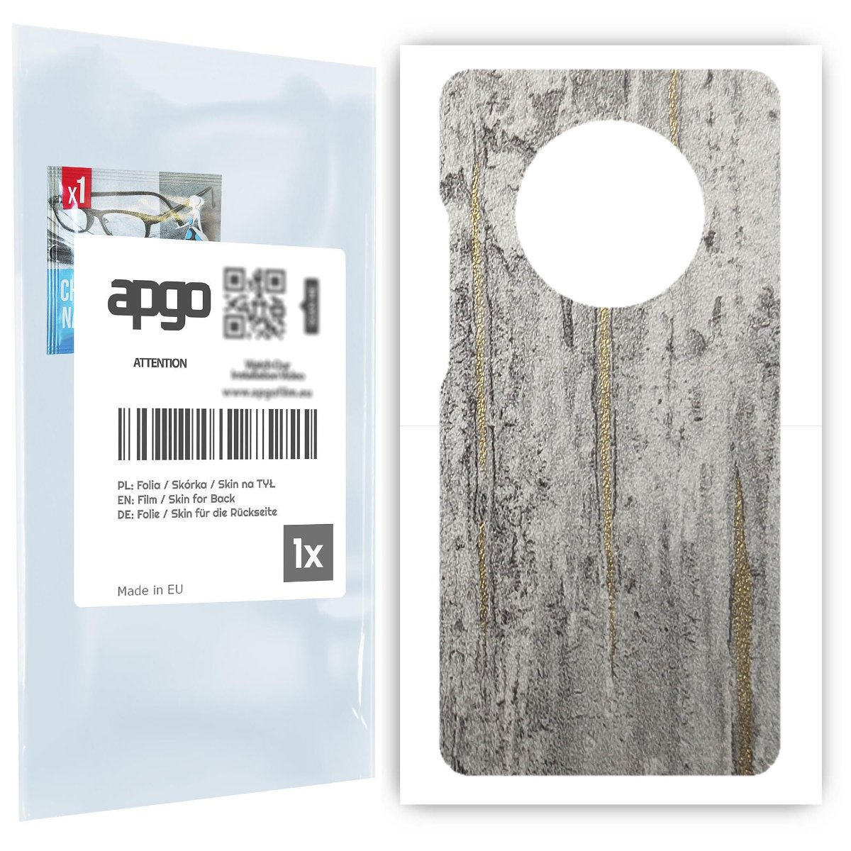 Folia naklejka skórka strukturalna na TYŁ do Huawei Mate 40 Pro -  Beton Złote Paski - apgo SKINS