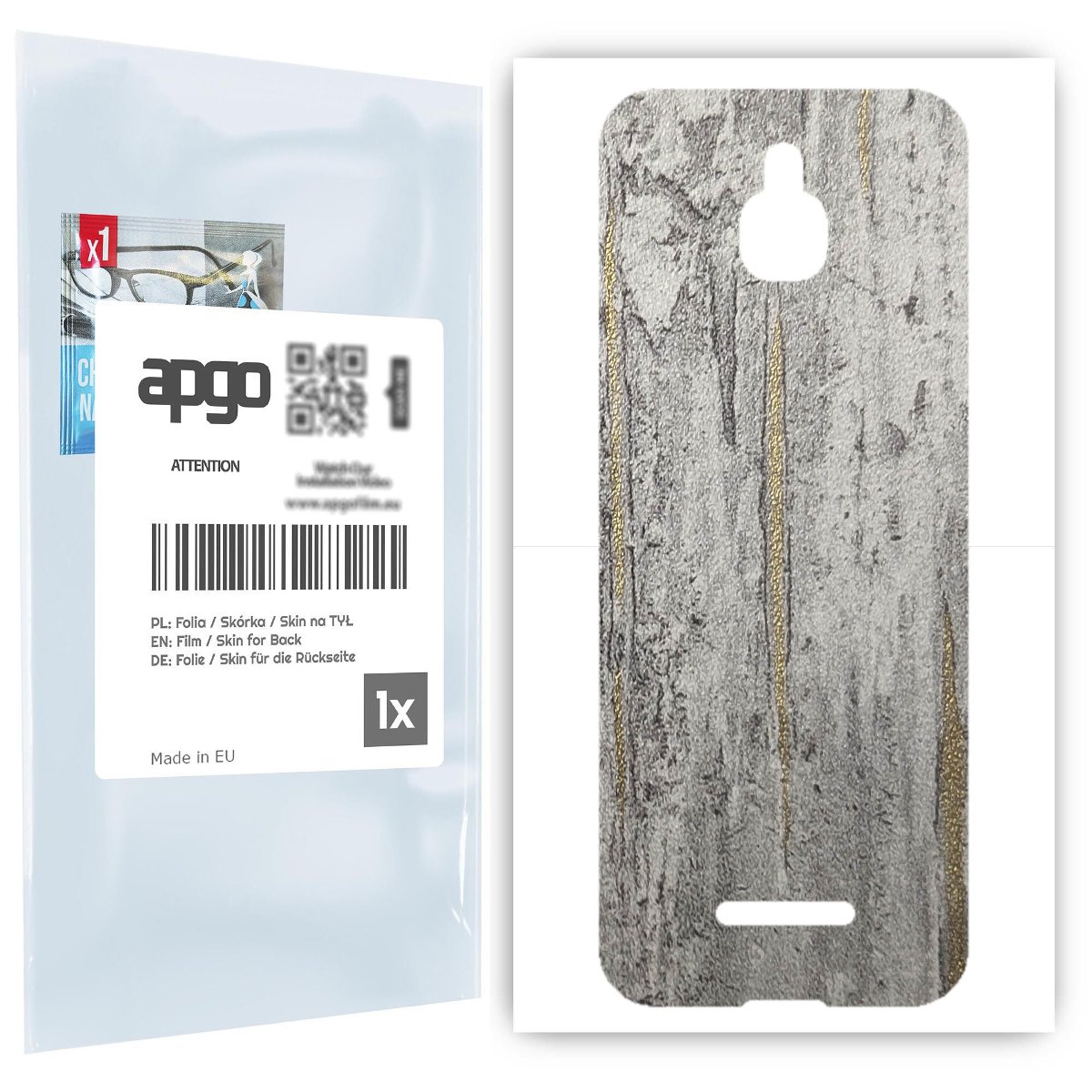 Folia naklejka skórka strukturalna na TYŁ do Nokia 8000 4G -  Beton Złote Paski - apgo SKINS
