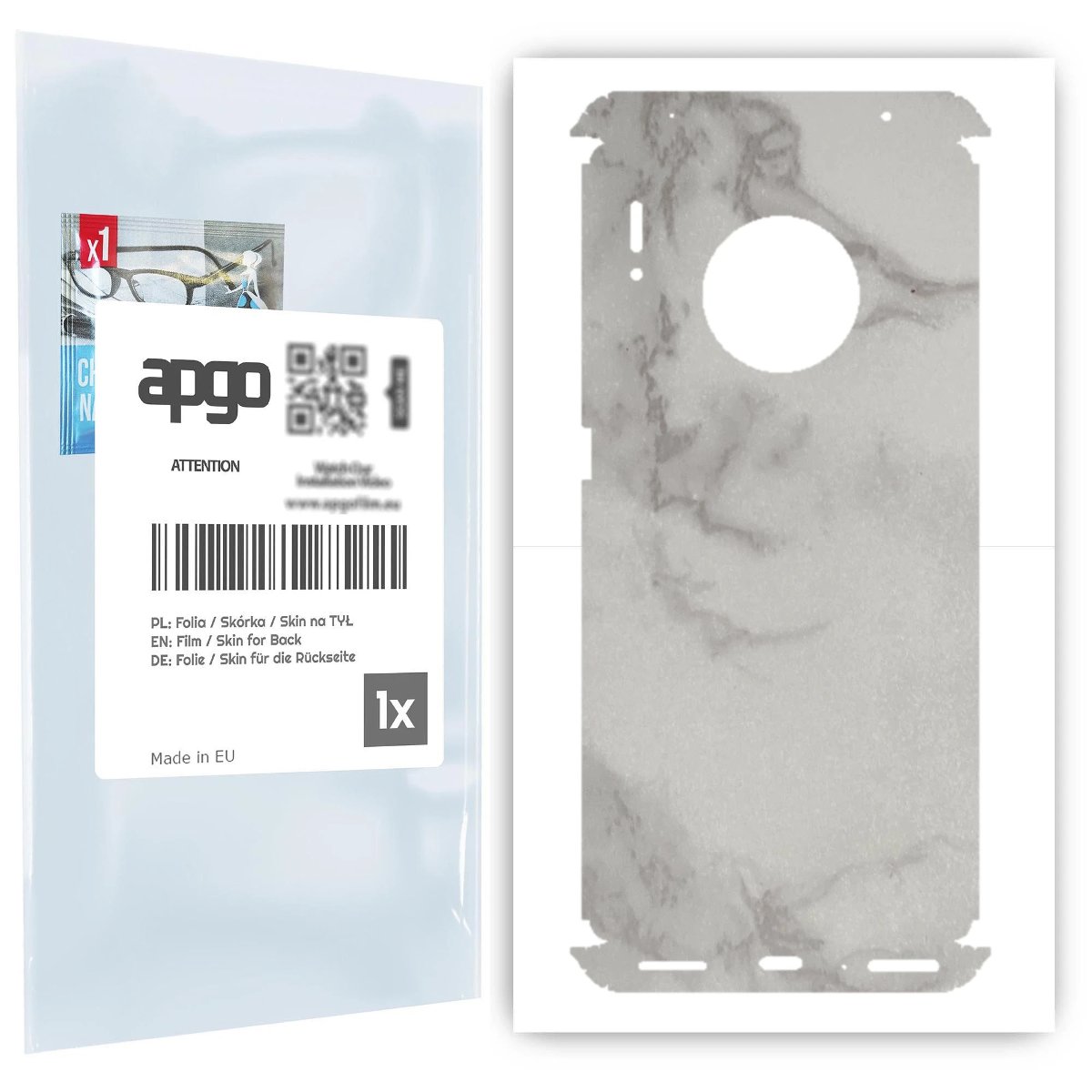 Folia naklejka skórka strukturalna na TYŁ+BOKI do Huawei Mate 30 Pro 5G -  Marmur Szary - apgo SKINS