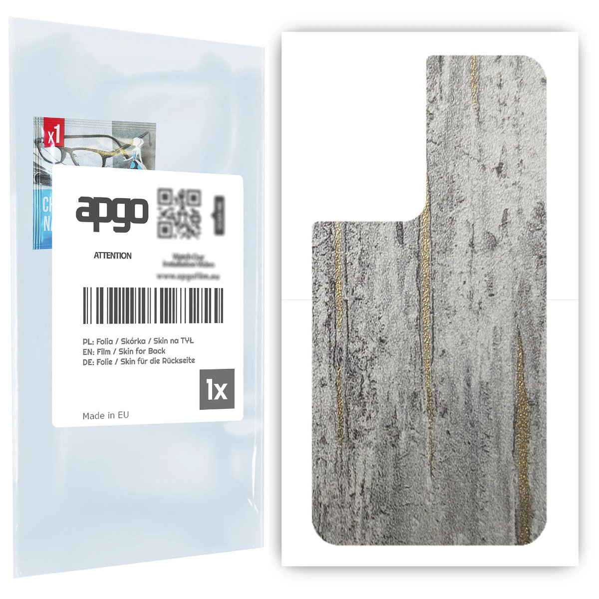 Folia naklejka skórka strukturalna na TYŁ do Samsung Galaxy S21 Ultra 5G -  Beton Złote Paski - apgo SKINS