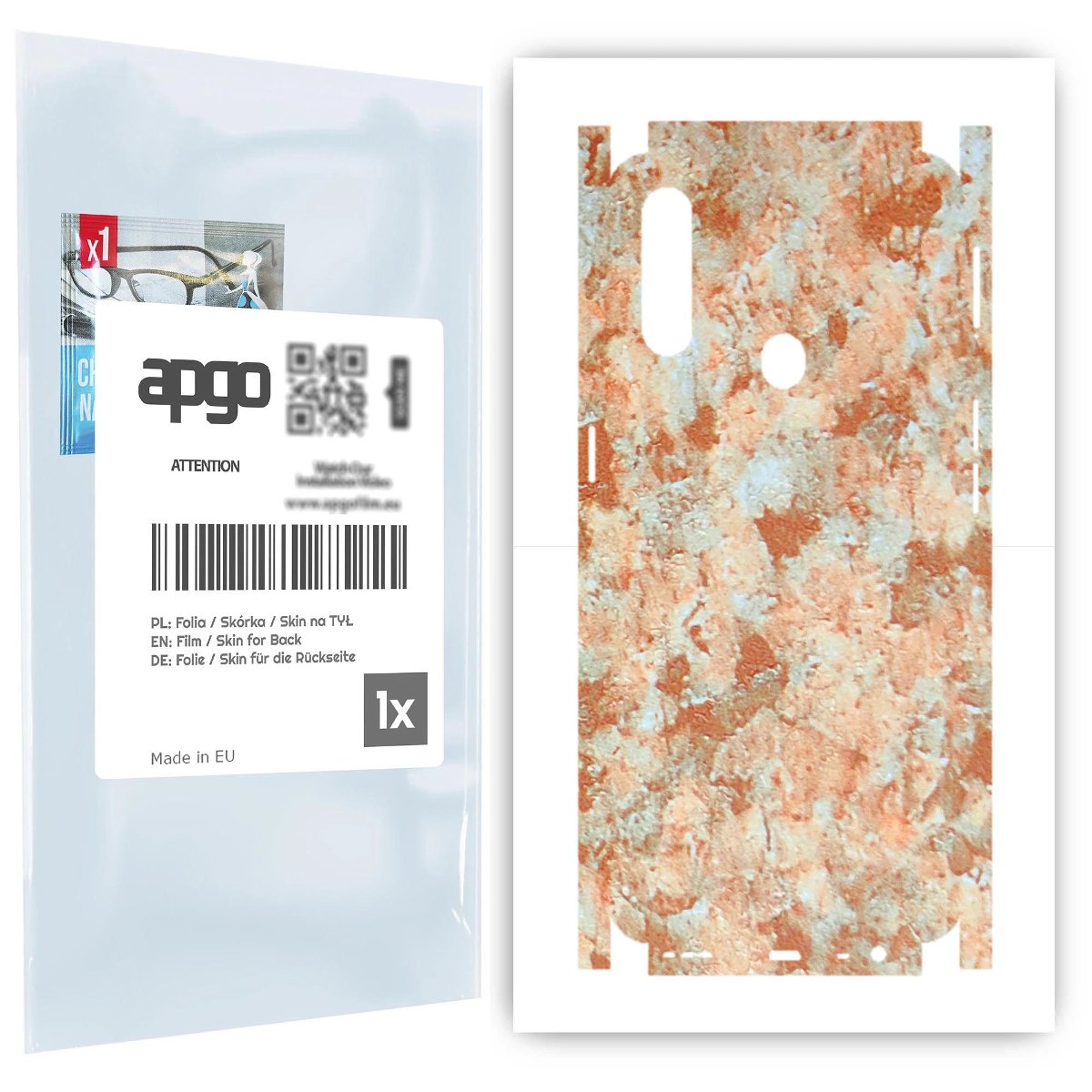 Folia naklejka skórka strukturalna na TYŁ+BOKI do Oppo A31 -  Kamień Piaskowiec - apgo SKINS