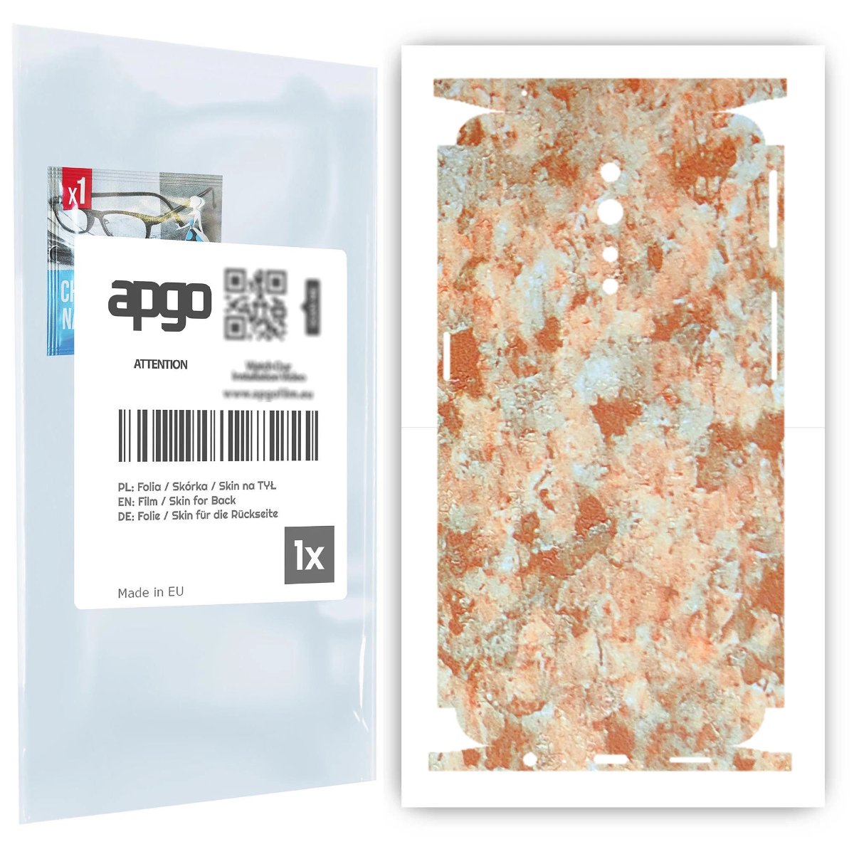 Folia naklejka skórka strukturalna na TYŁ+BOKI do Oppo Reno Z -  Kamień Piaskowiec - apgo SKINS