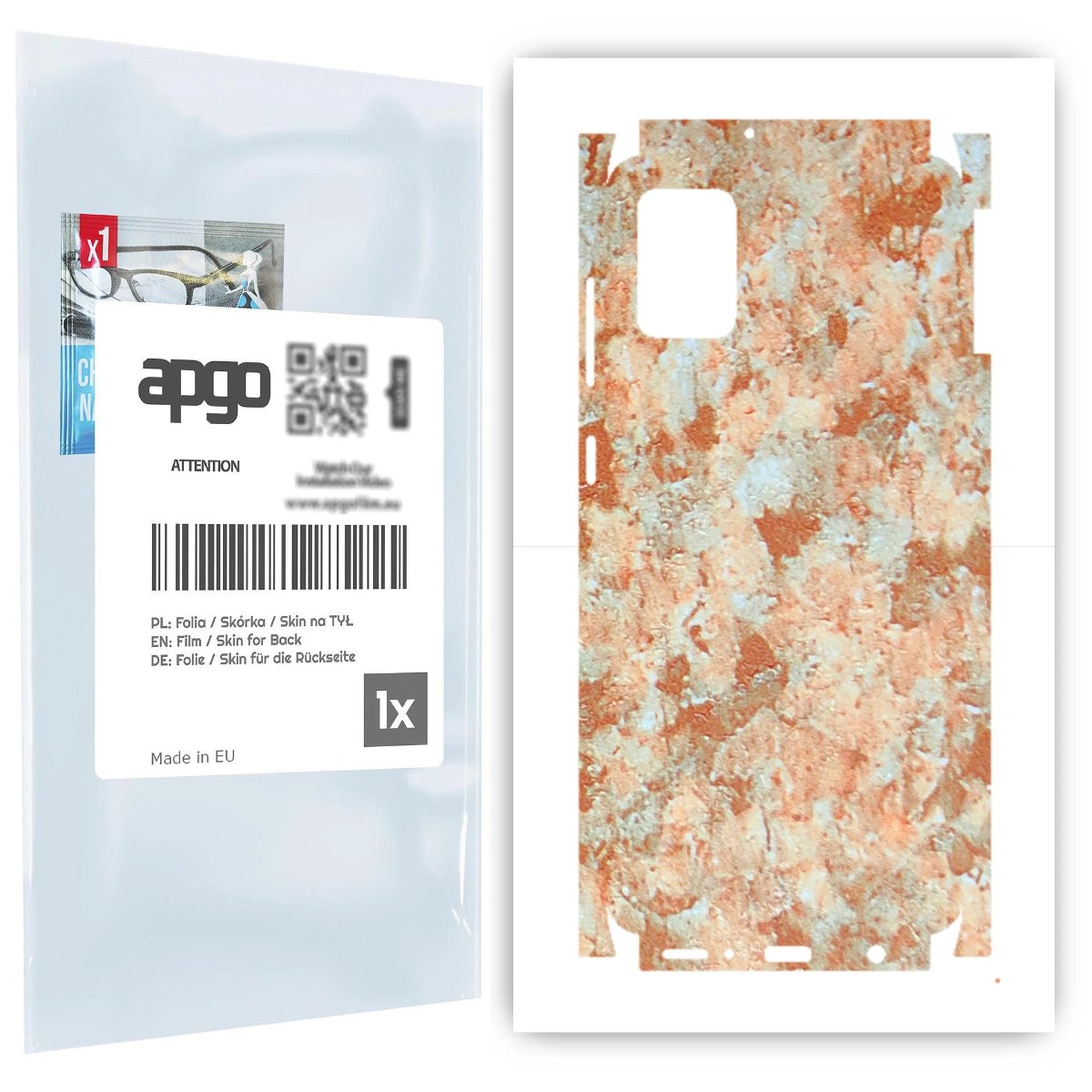 Folia naklejka skórka strukturalna na TYŁ+BOKI do Samsung Galaxy A31 -  Kamień Piaskowiec - apgo SKINS