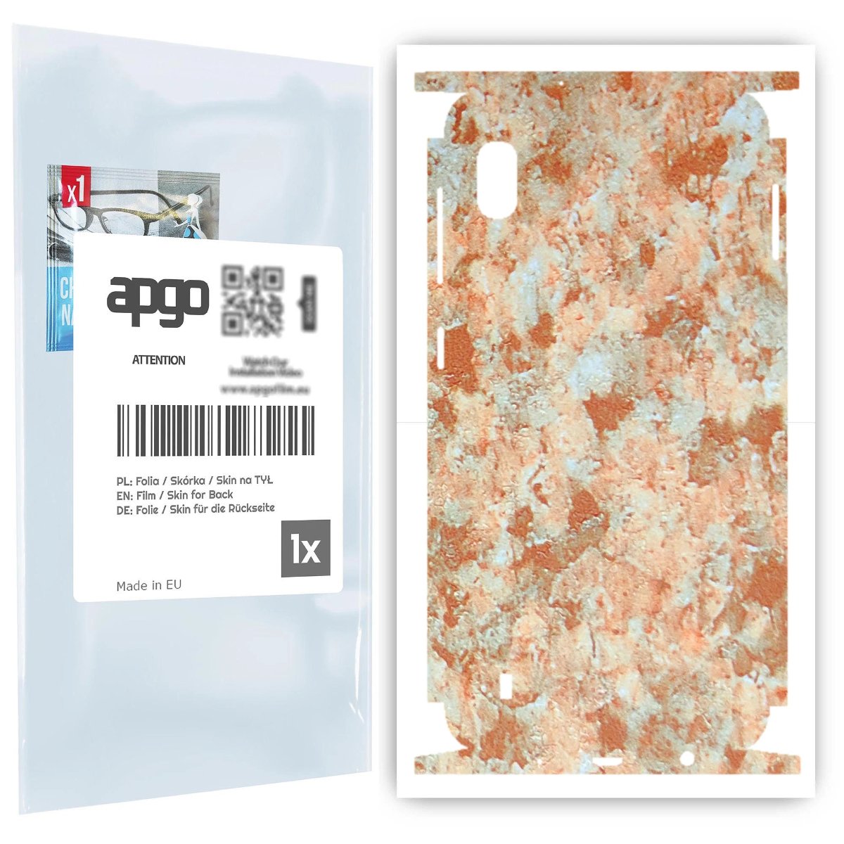 Folia naklejka skórka strukturalna na TYŁ+BOKI do Samsung Galaxy A10 -  Kamień Piaskowiec - apgo SKINS