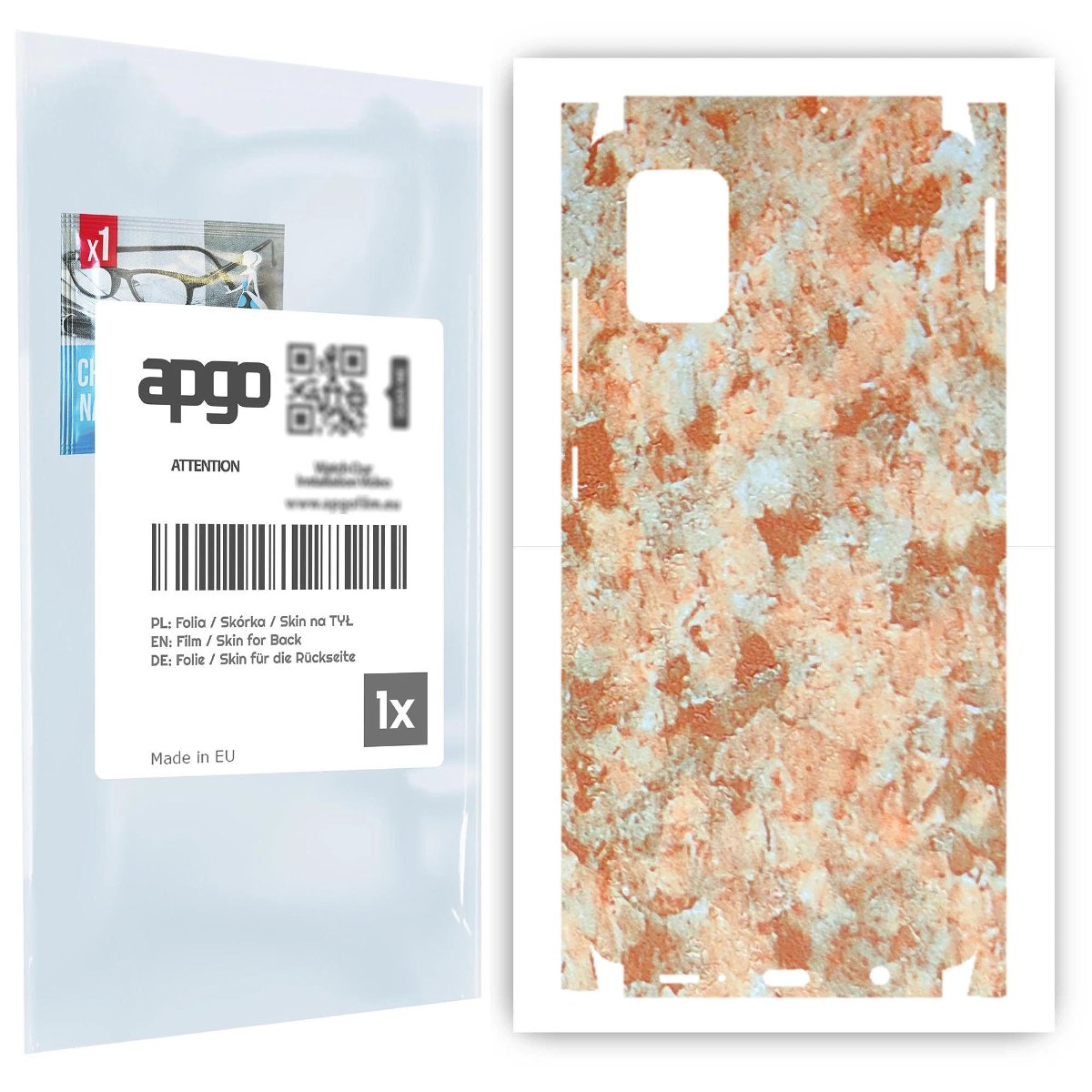 Folia naklejka skórka strukturalna na TYŁ+BOKI do Samsung Galaxy A51 -  Kamień Piaskowiec - apgo SKINS