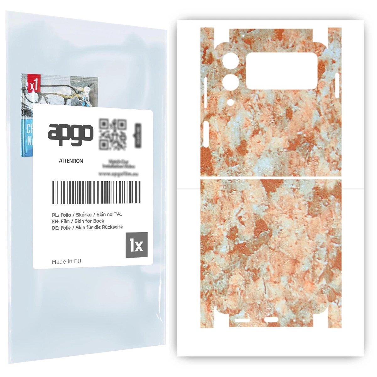 Folia naklejka skórka strukturalna na TYŁ+BOKI do Samsung Galaxy Z Flip 3 -  Kamień Piaskowiec - apgo SKINS