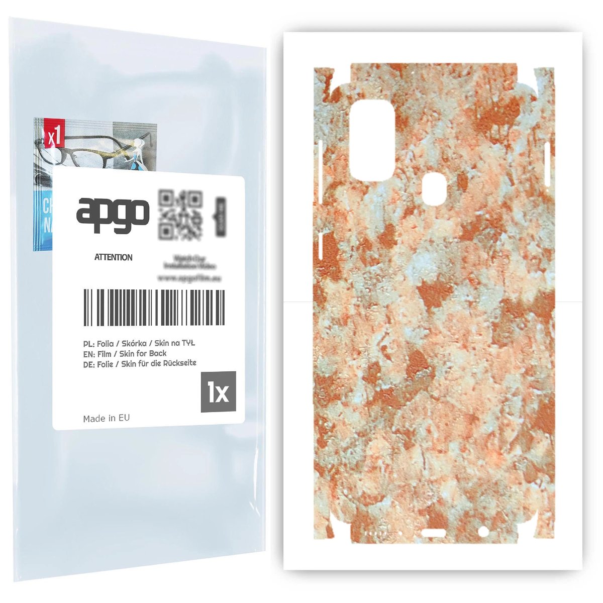 Folia naklejka skórka strukturalna na TYŁ+BOKI do Samsung Galaxy M21 -  Kamień Piaskowiec - apgo SKINS