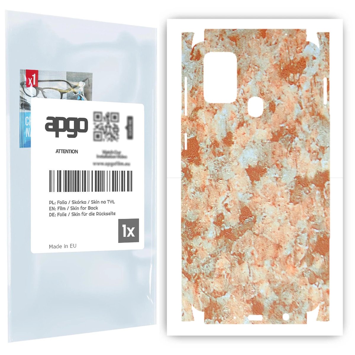 Folia naklejka skórka strukturalna na TYŁ+BOKI do Samsung Galaxy M31 -  Kamień Piaskowiec - apgo SKINS