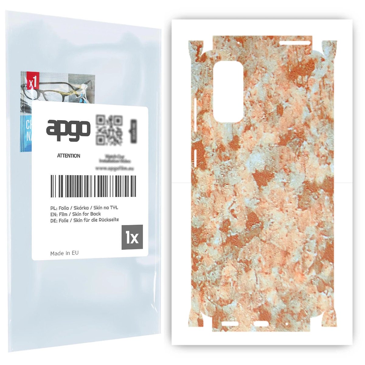 Folia naklejka skórka strukturalna na TYŁ+BOKI do Samsung Galaxy S20 5G UW -  Kamień Piaskowiec - apgo SKINS