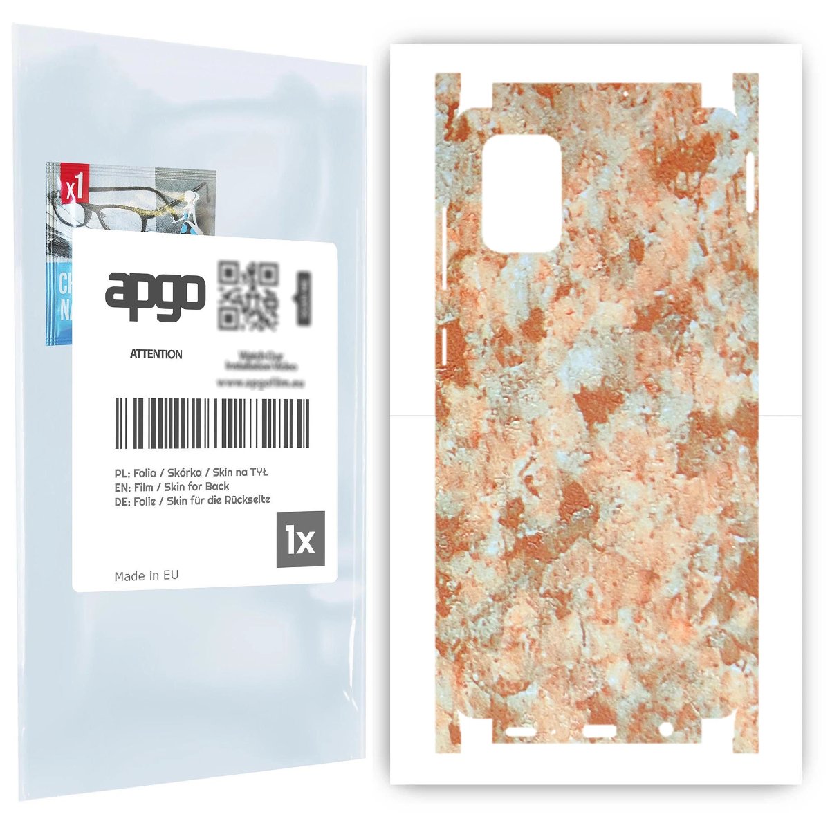 Folia naklejka skórka strukturalna na TYŁ+BOKI do Samsung Galaxy A71 -  Kamień Piaskowiec - apgo SKINS