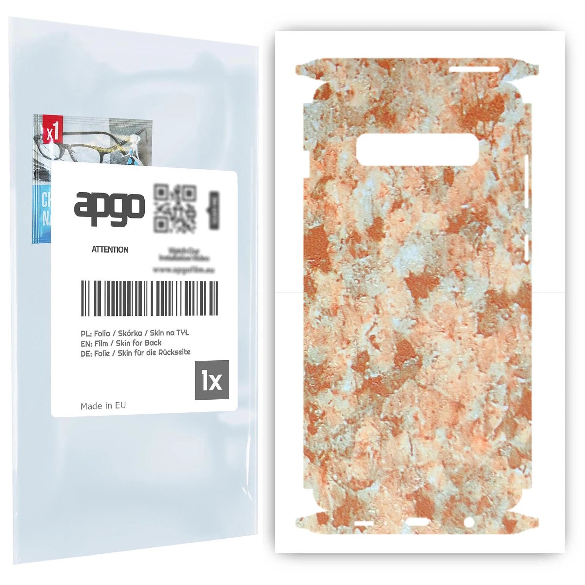 Folia naklejka skórka strukturalna na TYŁ+BOKI do Samsung Galaxy S10+ -  Kamień Piaskowiec - apgo SKINS